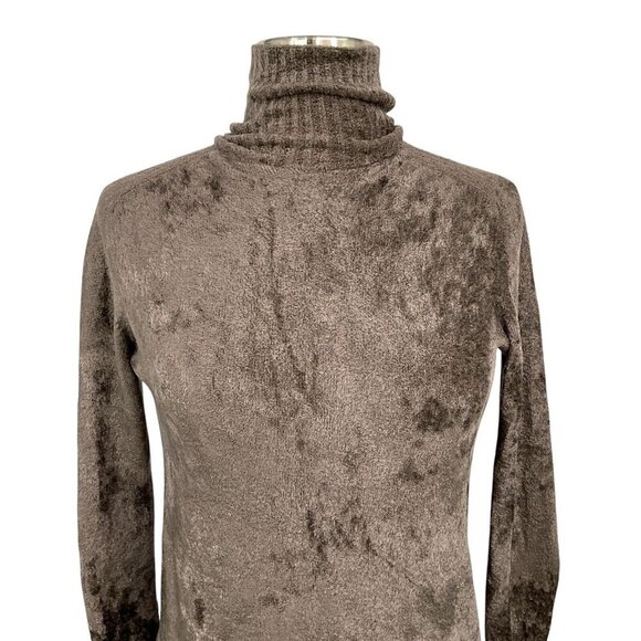 Transit Par Such Velvet Turtleneck Sweater Brown Size M Long Sleeve Lightweight - Picture 6 of 9